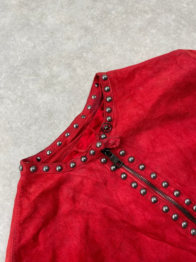 Giorgio Brato Red Studded Leather Jacket iCTcXan 8