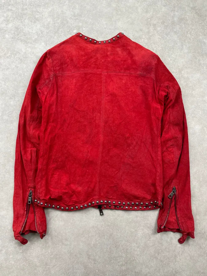 Giorgio Brato Red Studded Leather Jacket iCTcXan 4
