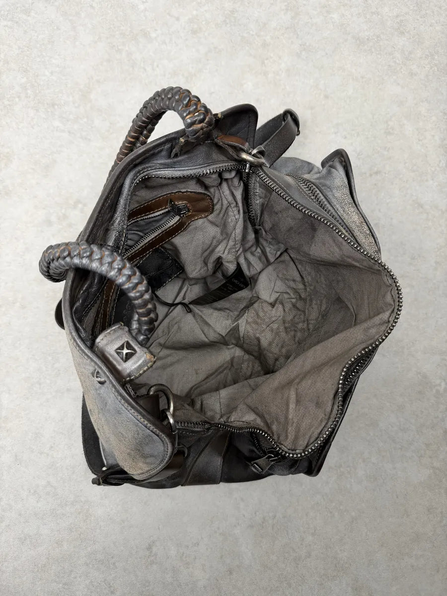 Giorgio Brato Silver Grey Aged Leather Shoulder Bag VlHJUjm 10