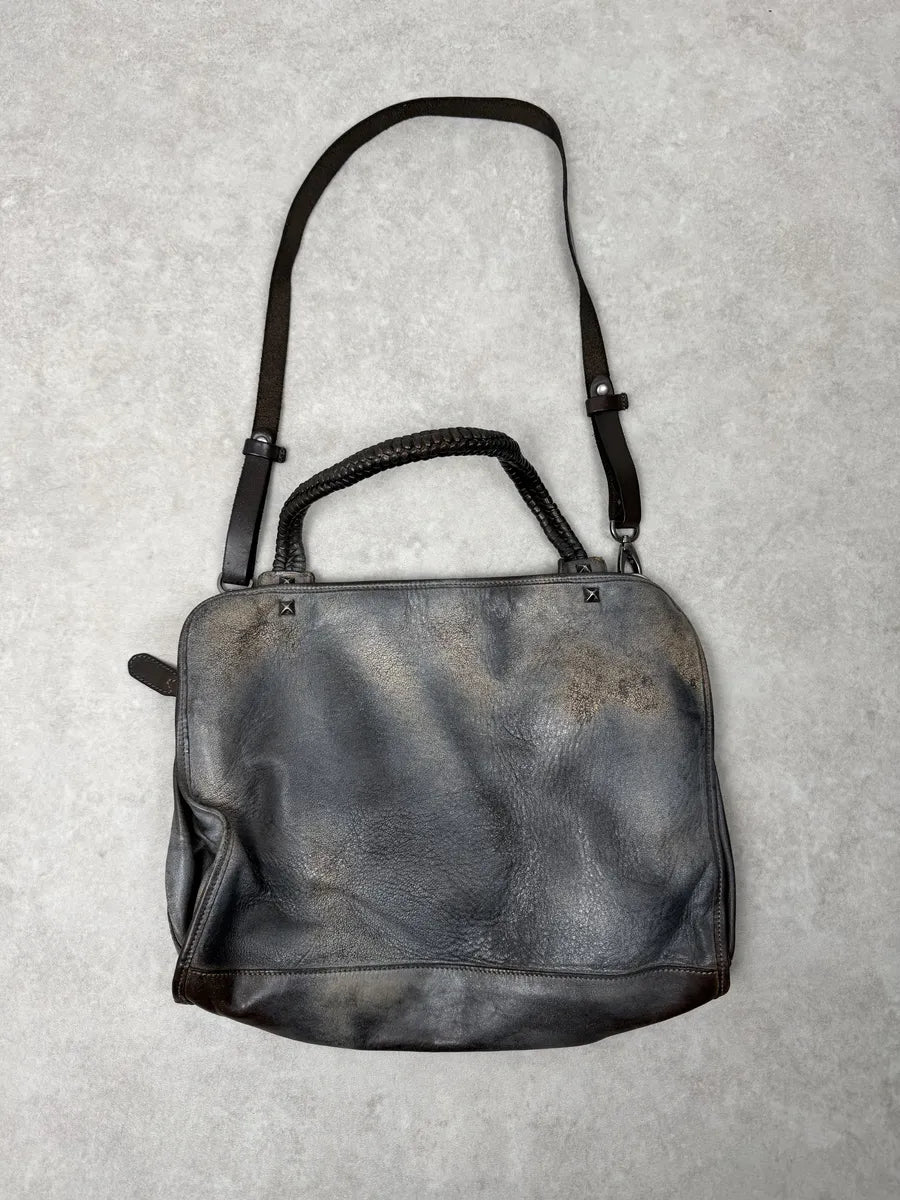 Giorgio Brato Silver Grey Aged Leather Shoulder Bag VlHJUjm 5