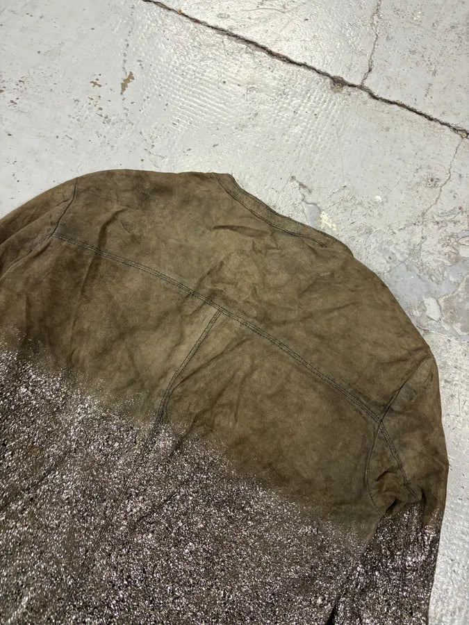 Giorgio Brato Silver Leather Crackle Biker Jacket  XhlIvUI 6