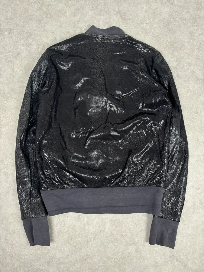 Giorgio Brato Silver Sequin Embellished Leather Bomber Jacket edrhzTB 4