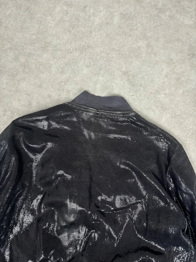 Giorgio Brato Silver Sequin Embellished Leather Bomber Jacket edrhzTB 5