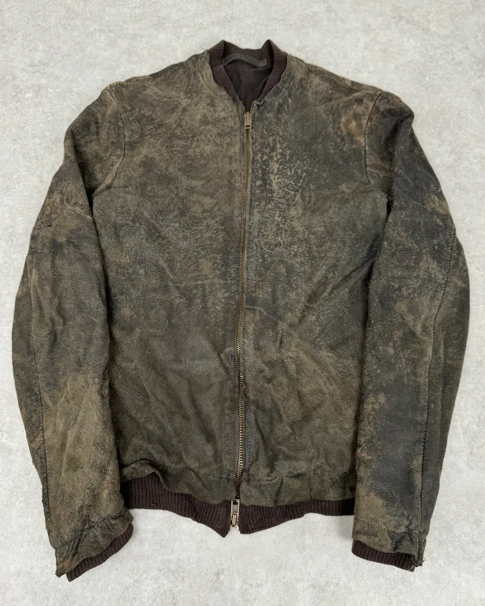 Salvatore Santoro Washed Brown Avant-Garde Leather Jacket WFEnFCl 0