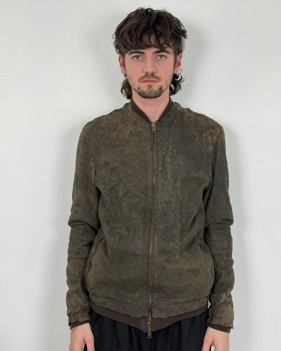 Salvatore Santoro Washed Brown Avant-Garde Leather Jacket WFEnFCl 1