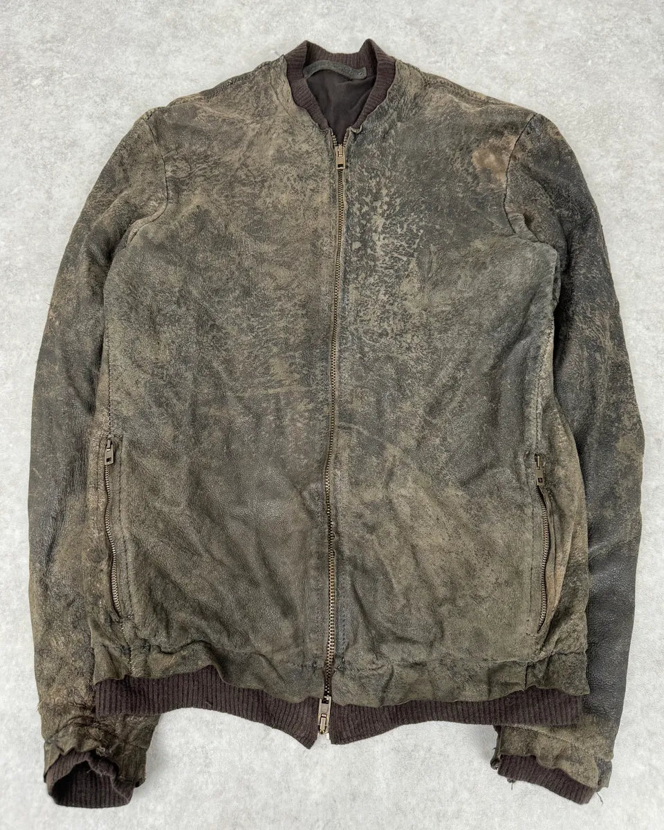 Salvatore Santoro Washed Brown Avant-Garde Leather Jacket WFEnFCl 3