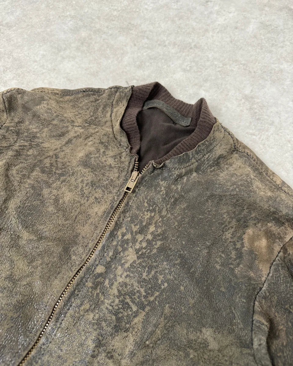 Salvatore Santoro Washed Brown Avant-Garde Leather Jacket WFEnFCl 4