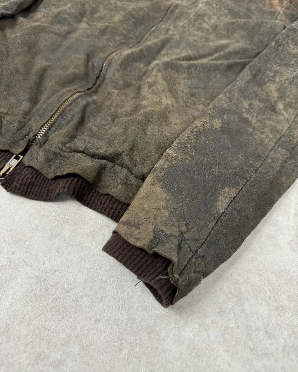 Salvatore Santoro Washed Brown Avant-Garde Leather Jacket WFEnFCl 5