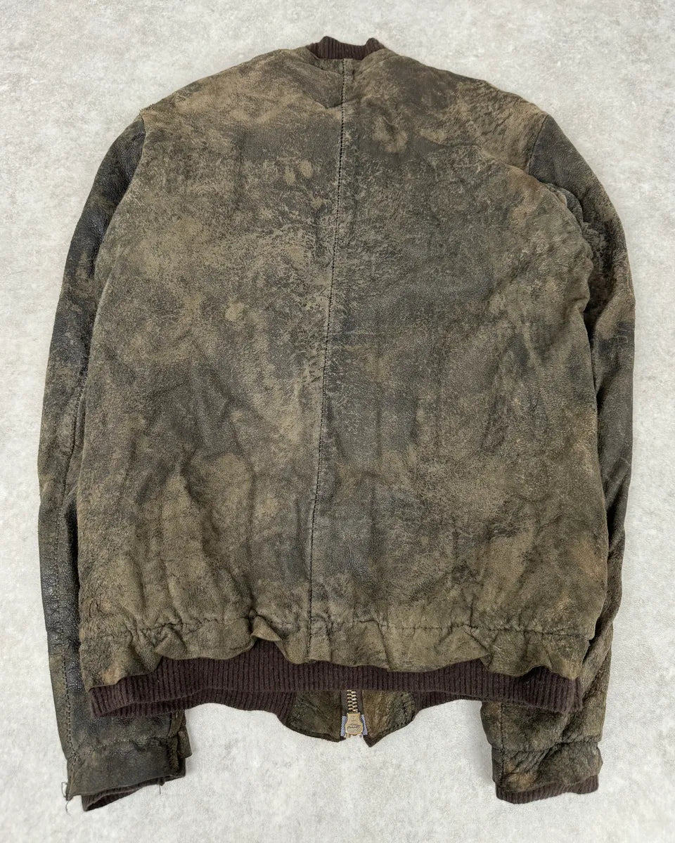 Salvatore Santoro Washed Brown Avant-Garde Leather Jacket WFEnFCl 6