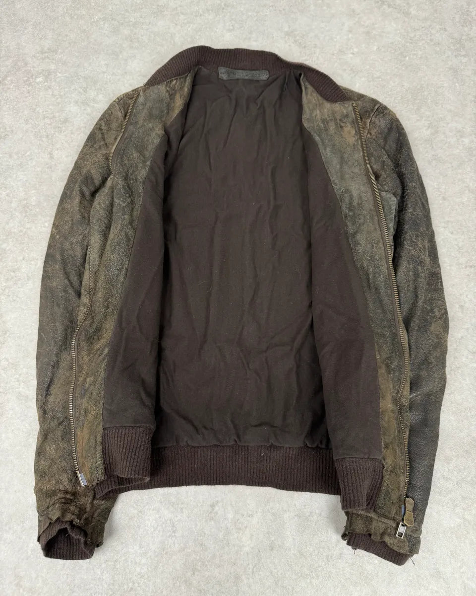 Salvatore Santoro Washed Brown Avant-Garde Leather Jacket WFEnFCl 7