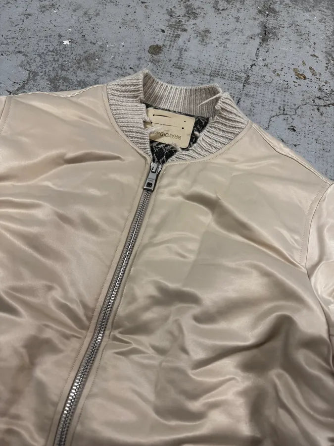 Giorgio Brato Beige Distressed Rebel Bomber Jacket aBpvSly 4
