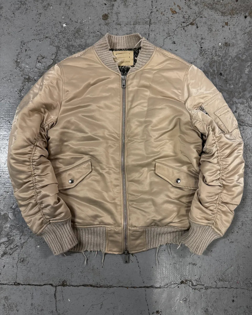 Giorgio Brato Beige Distressed Rebel Bomber Jacket aBpvSly 0