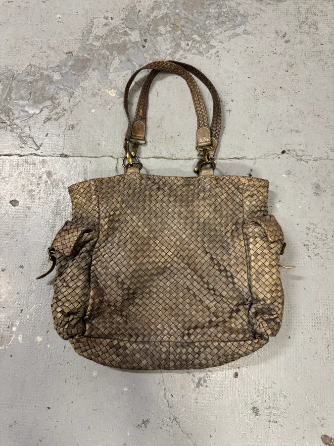 Giorgio Brato Woven Beige Leather Cargo Handle Bag DRBjcmA 2