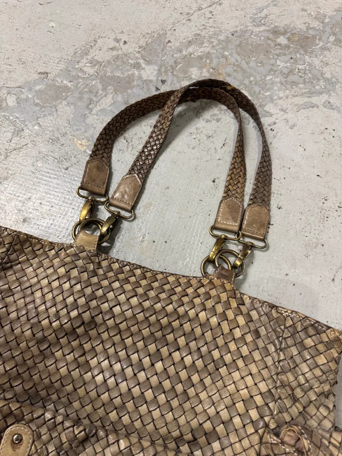 Giorgio Brato Woven Beige Leather Cargo Handle Bag DRBjcmA 5