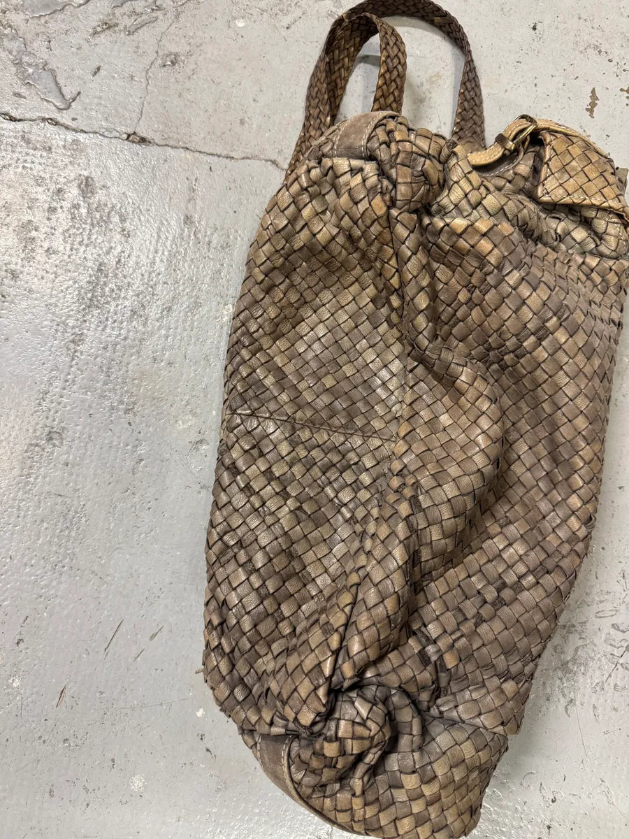 Giorgio Brato Woven Beige Leather Cargo Handle Bag DRBjcmA 7