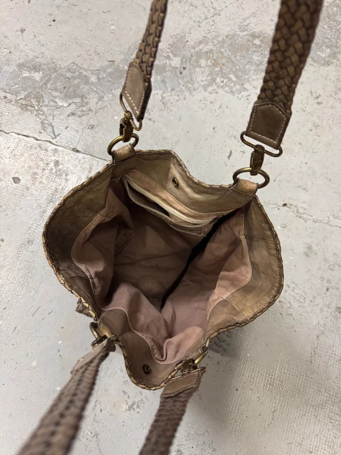 Giorgio Brato Woven Beige Leather Cargo Handle Bag DRBjcmA 8