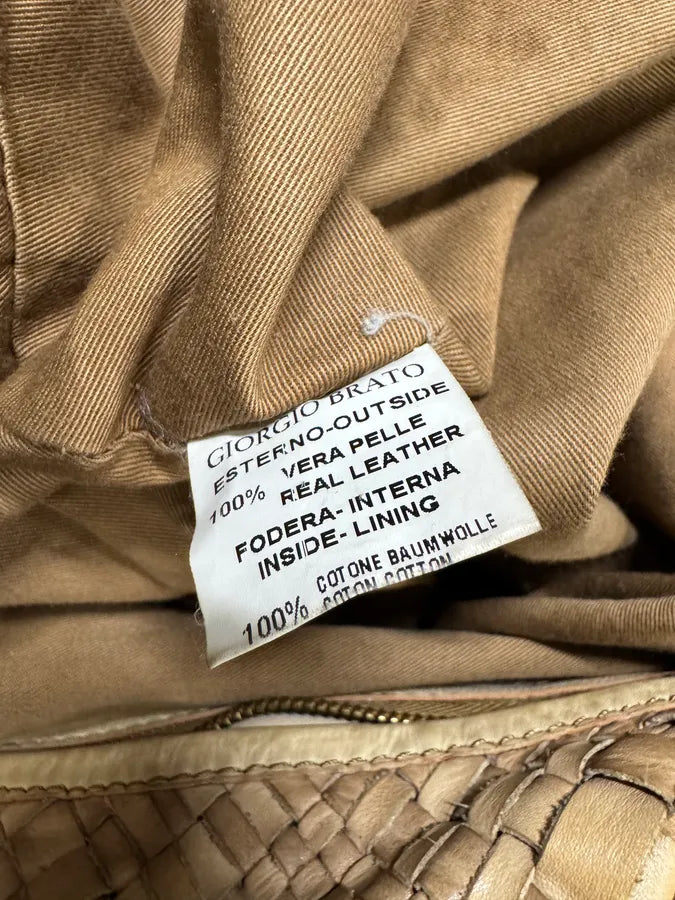 Giorgio Brato Woven Beige Leather Handle Bag DjQYiAo 11