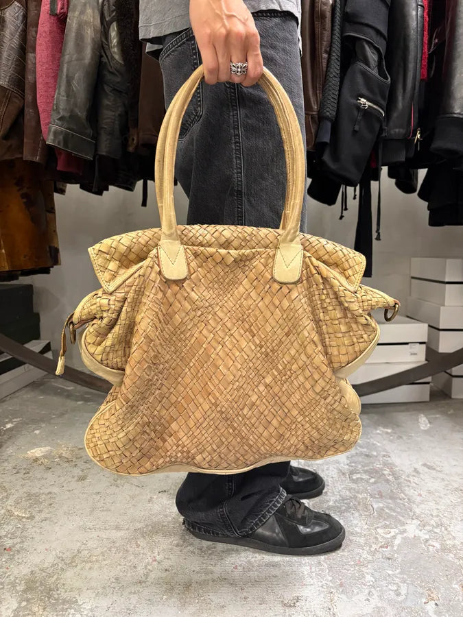 Giorgio Brato Woven Beige Leather Handle Bag DjQYiAo 2