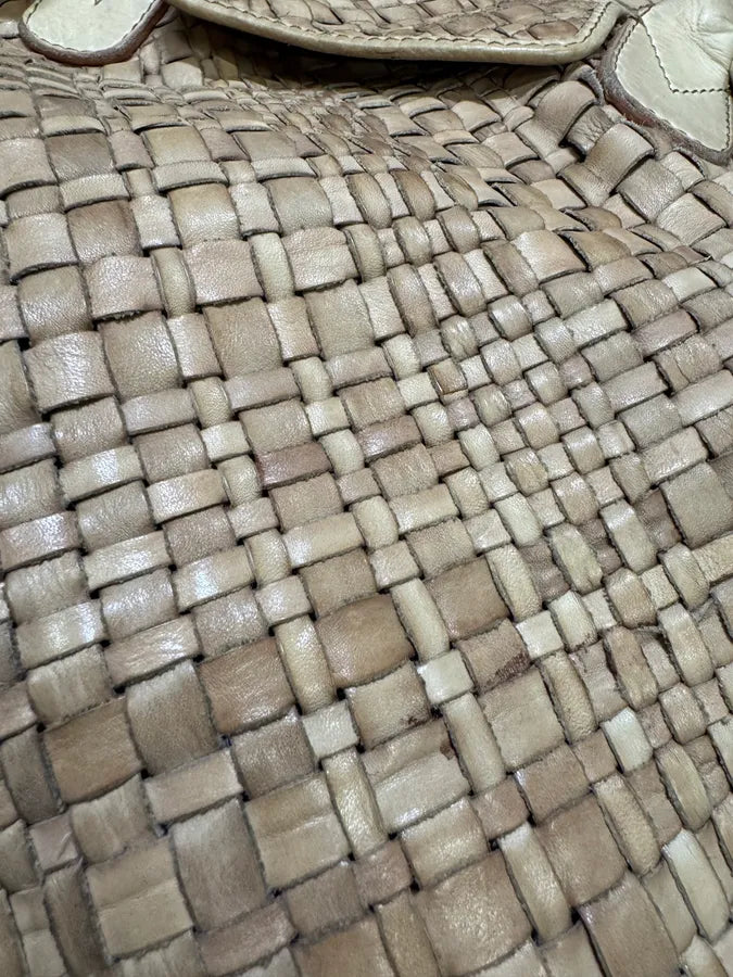 Giorgio Brato Woven Beige Leather Handle Bag DjQYiAo 4