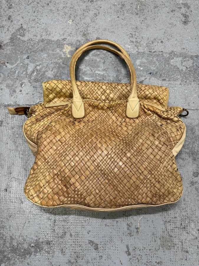 Giorgio Brato Woven Beige Leather Handle Bag DjQYiAo 5