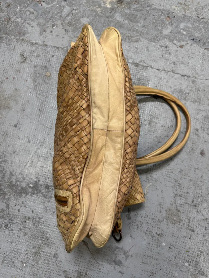 Giorgio Brato Woven Beige Leather Handle Bag DjQYiAo 7