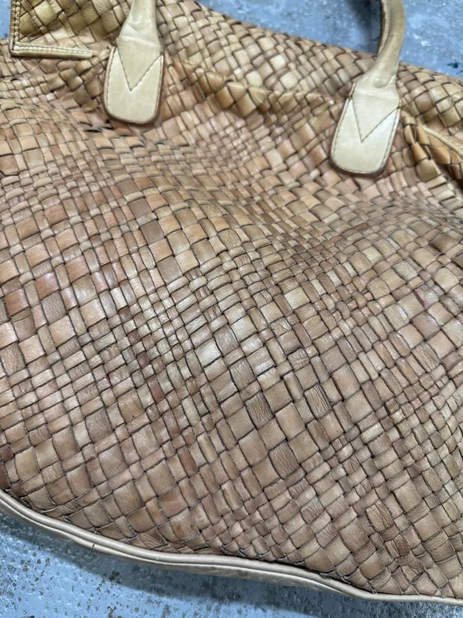Giorgio Brato Woven Beige Leather Handle Bag DjQYiAo 8