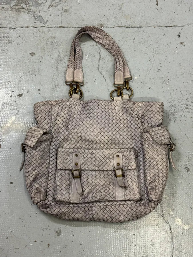 Giorgio Brato Woven Grey Leather Cargo Handle Bag PMZEwAi 1