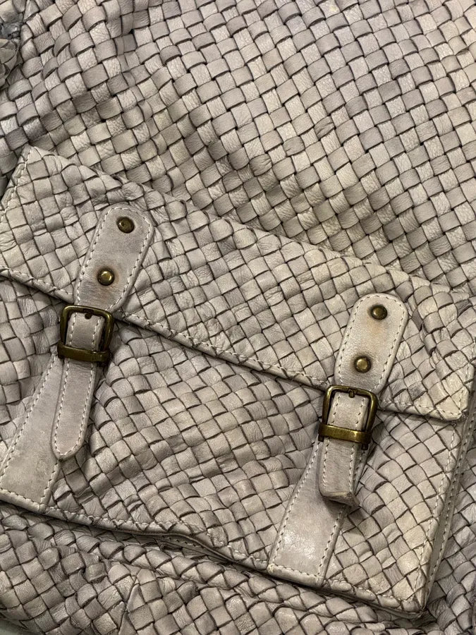 Giorgio Brato Woven Grey Leather Cargo Handle Bag PMZEwAi 3