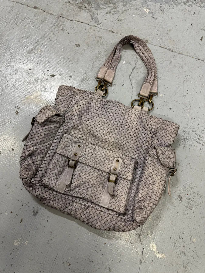 Giorgio Brato Woven Grey Leather Cargo Handle Bag PMZEwAi 4
