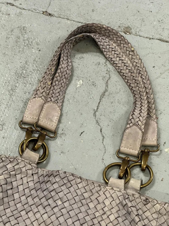 Giorgio Brato Woven Grey Leather Cargo Handle Bag PMZEwAi 5