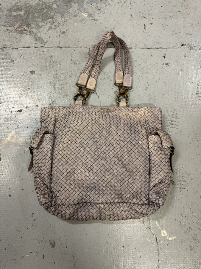 Giorgio Brato Woven Grey Leather Cargo Handle Bag PMZEwAi 6