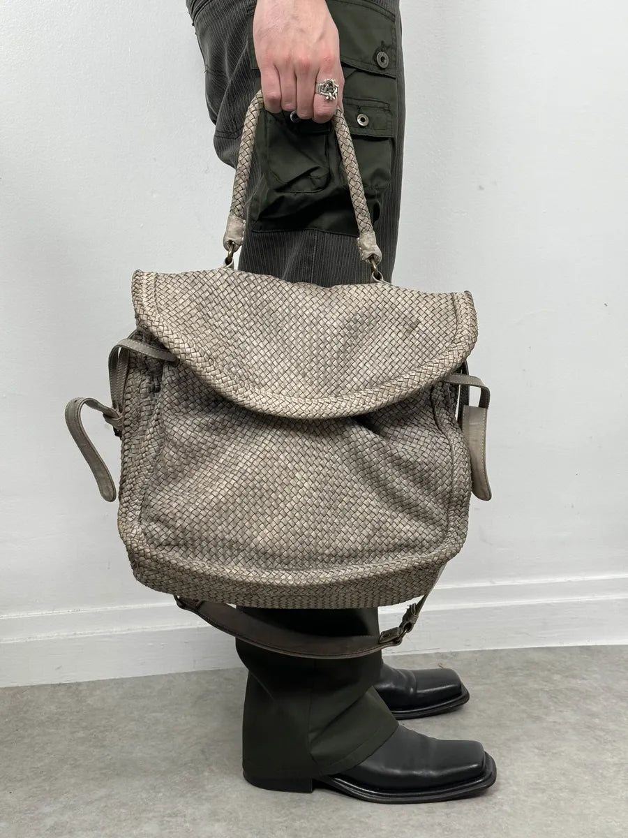 Giorgio Brato Woven Grey Leather Shoulder Bag vePTgUX 0