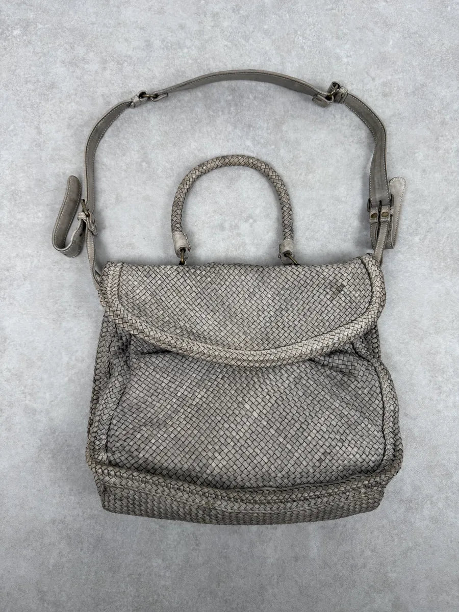 Giorgio Brato Woven Grey Leather Shoulder Bag vePTgUX 1