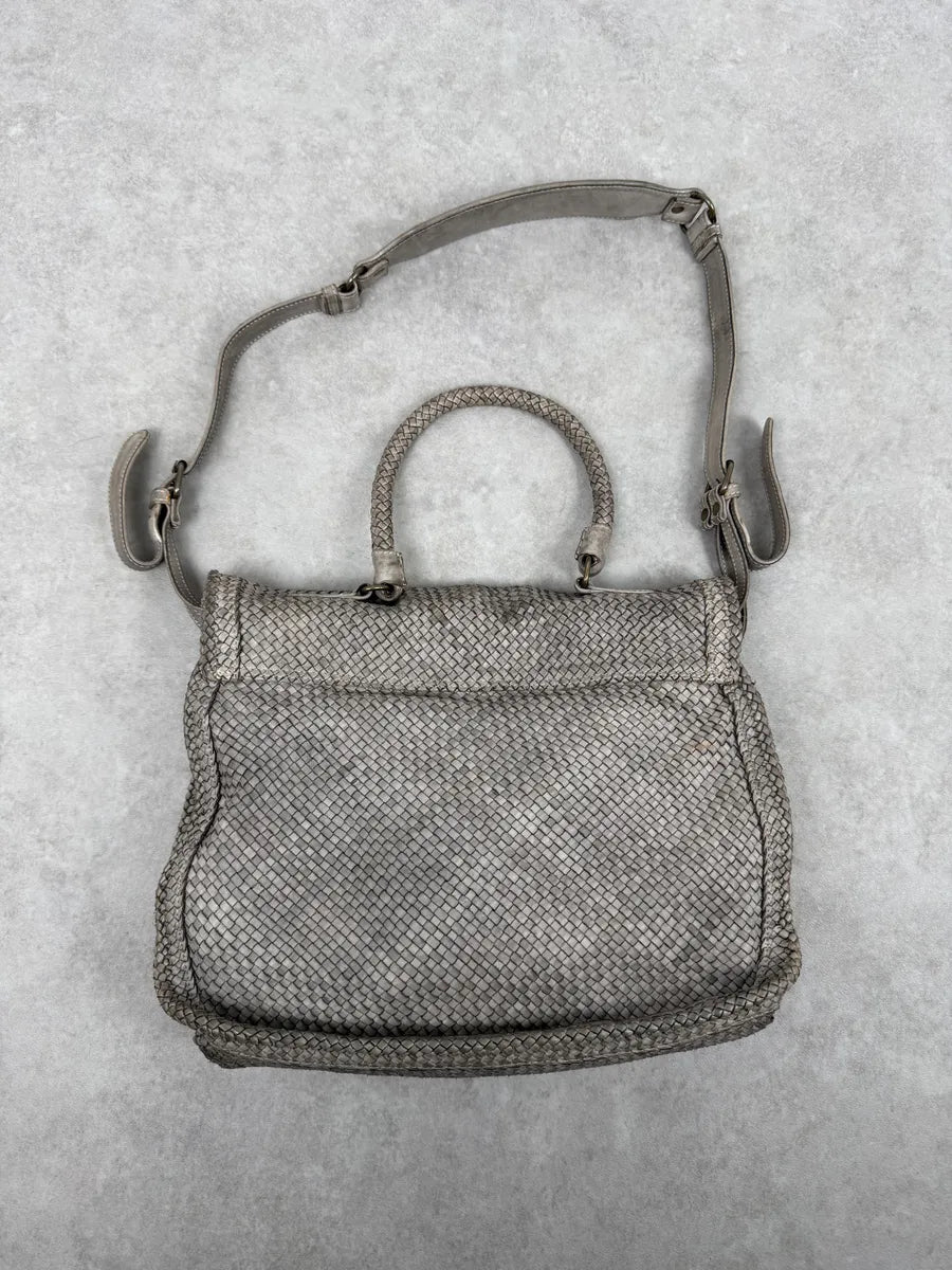 Giorgio Brato Woven Grey Leather Shoulder Bag vePTgUX 3