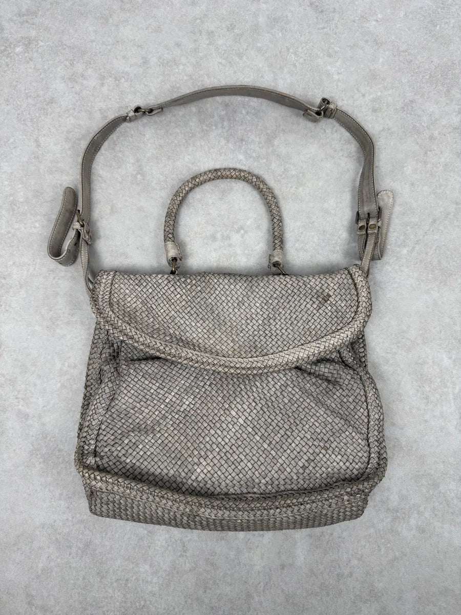 Giorgio Brato Woven Grey Leather Shoulder Bag vePTgUX 4