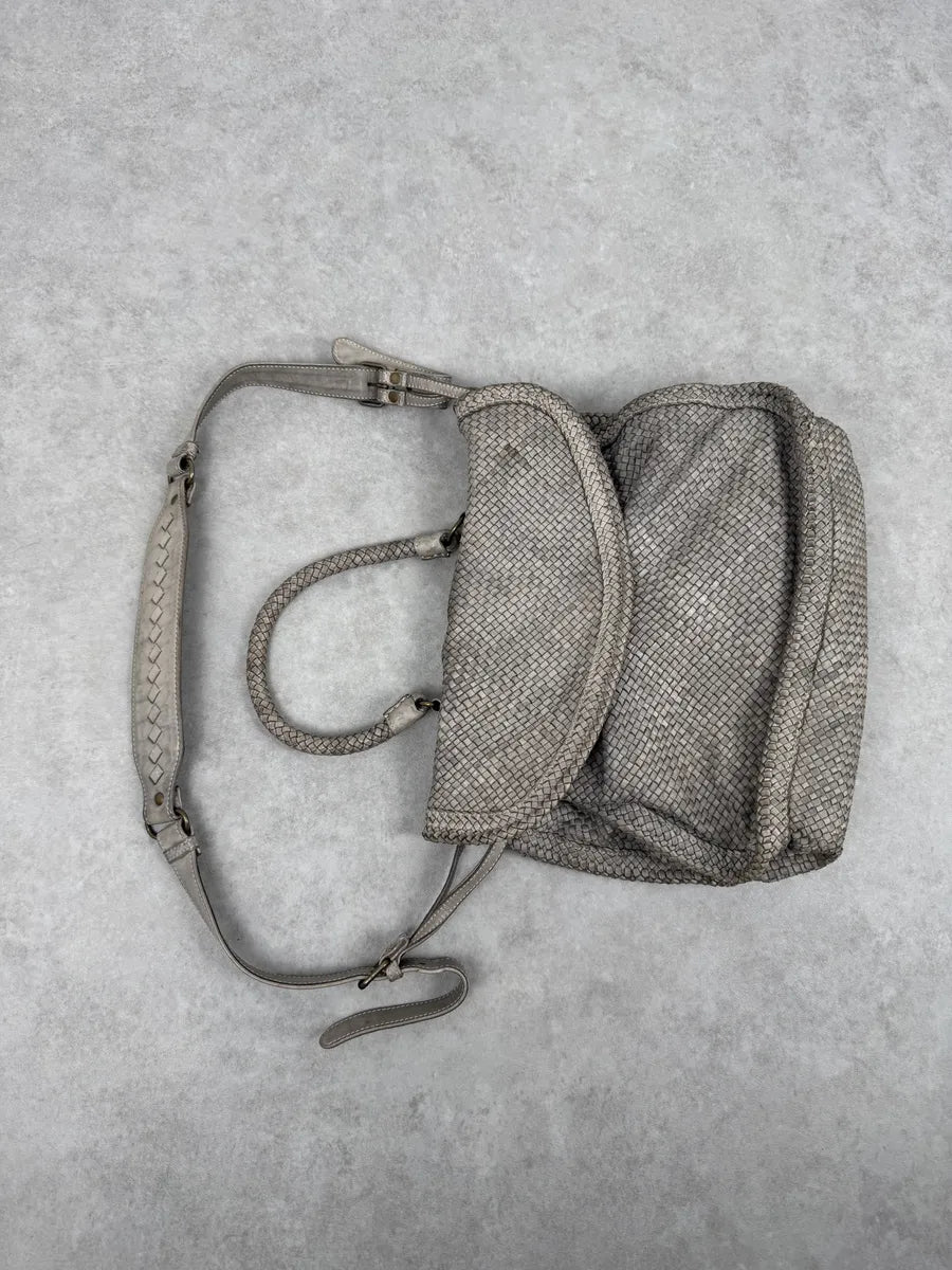 Giorgio Brato Woven Grey Leather Shoulder Bag vePTgUX 5
