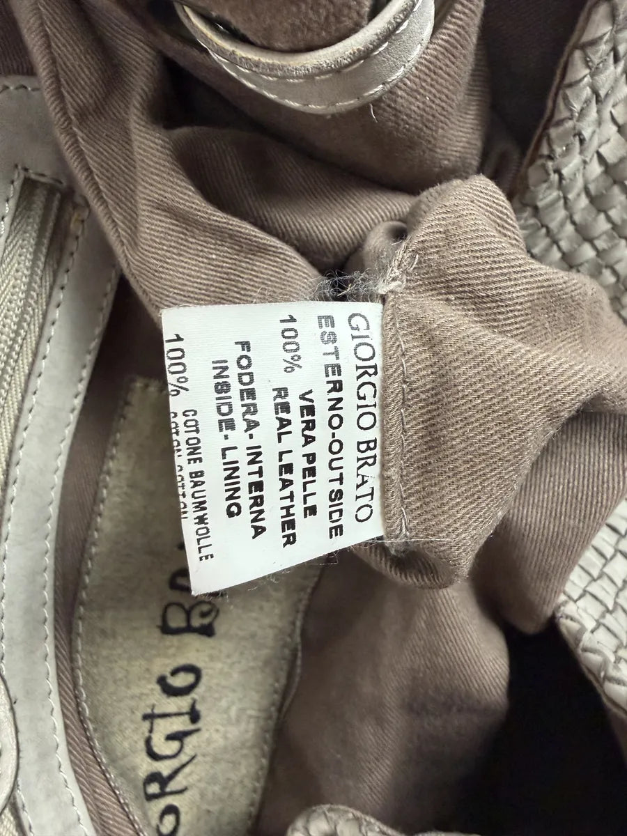 Giorgio Brato Woven Grey Leather Shoulder Bag vePTgUX 6