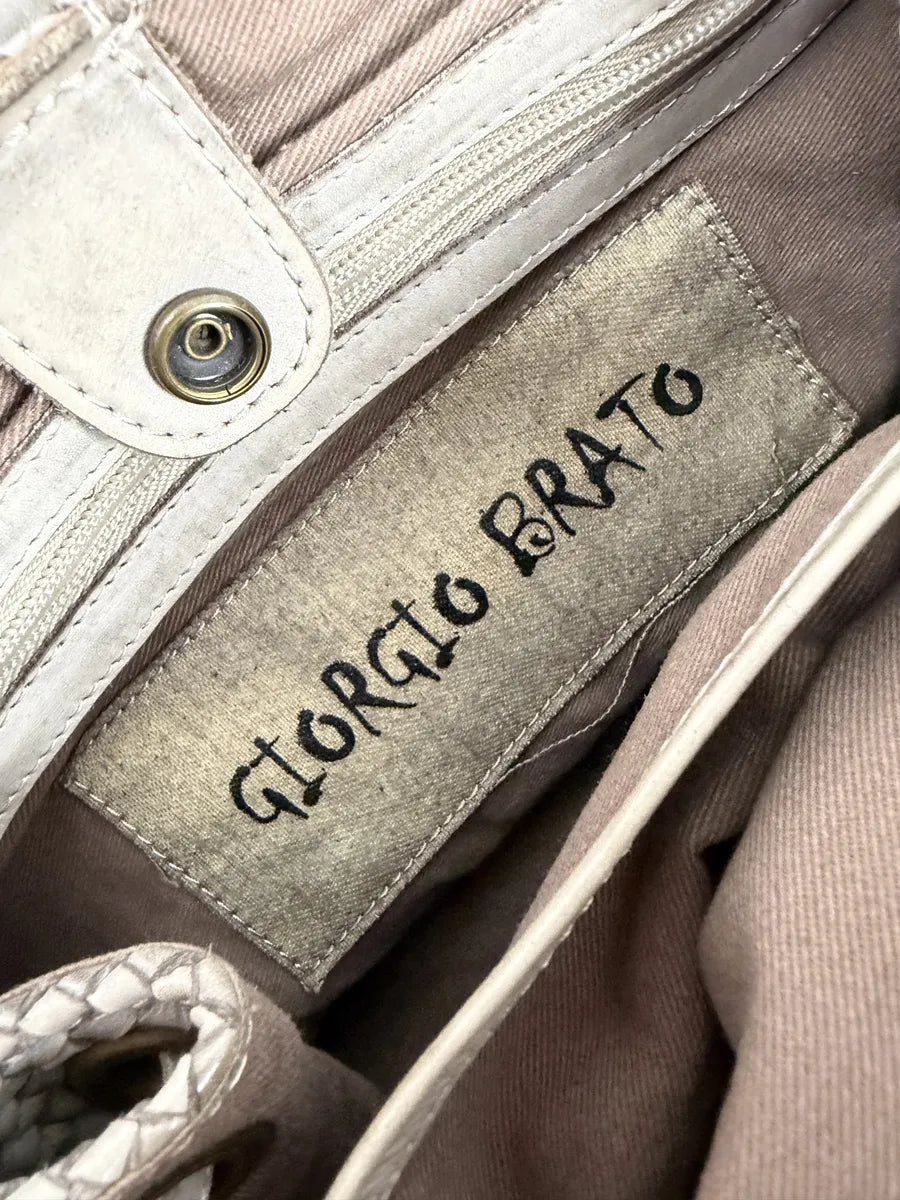 Giorgio Brato Woven Grey Leather Shoulder Bag vePTgUX 8