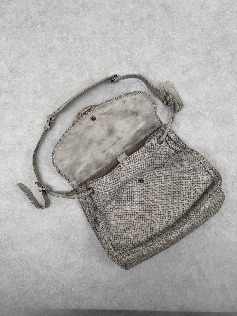 Giorgio Brato Woven Grey Leather Shoulder Bag vePTgUX 9