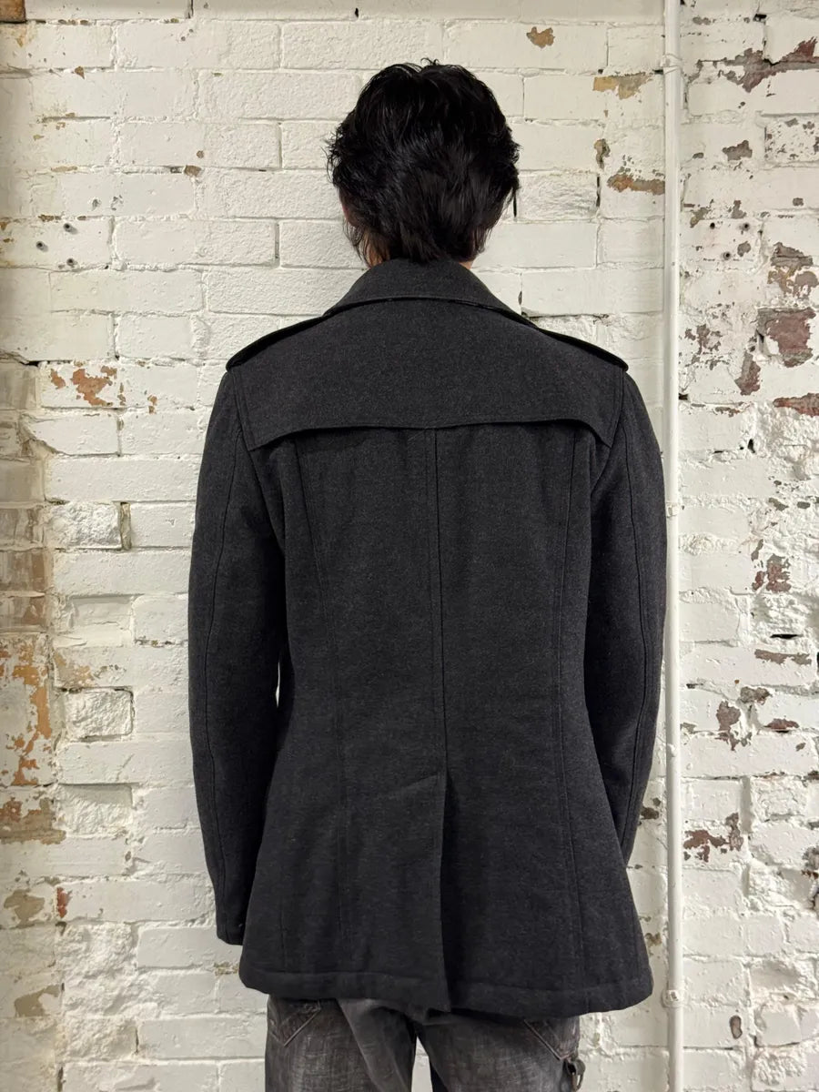 2000s Dolce & Gabbana Grey Classy Wool Caban Jacket ixrjaPF 2