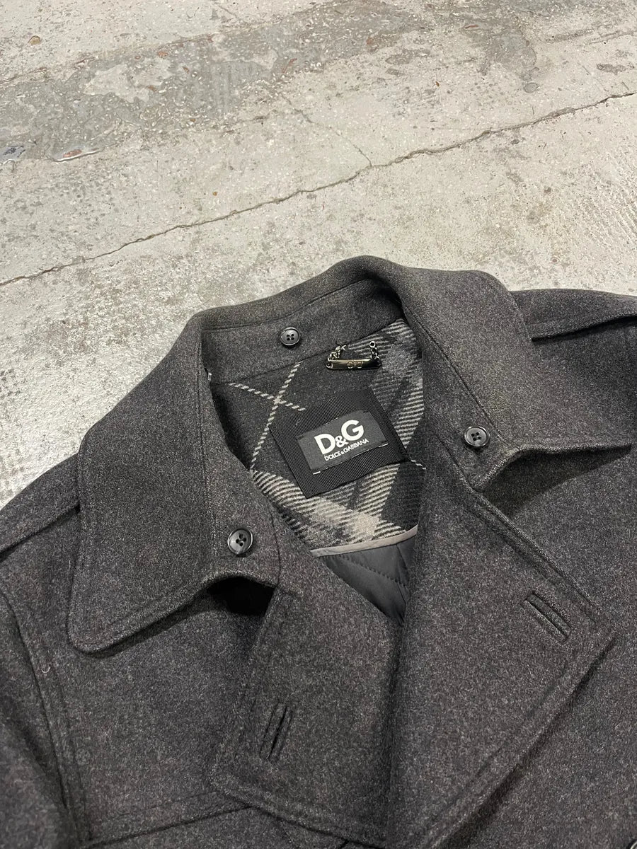 2000s Dolce & Gabbana Grey Classy Wool Caban Jacket ixrjaPF 4