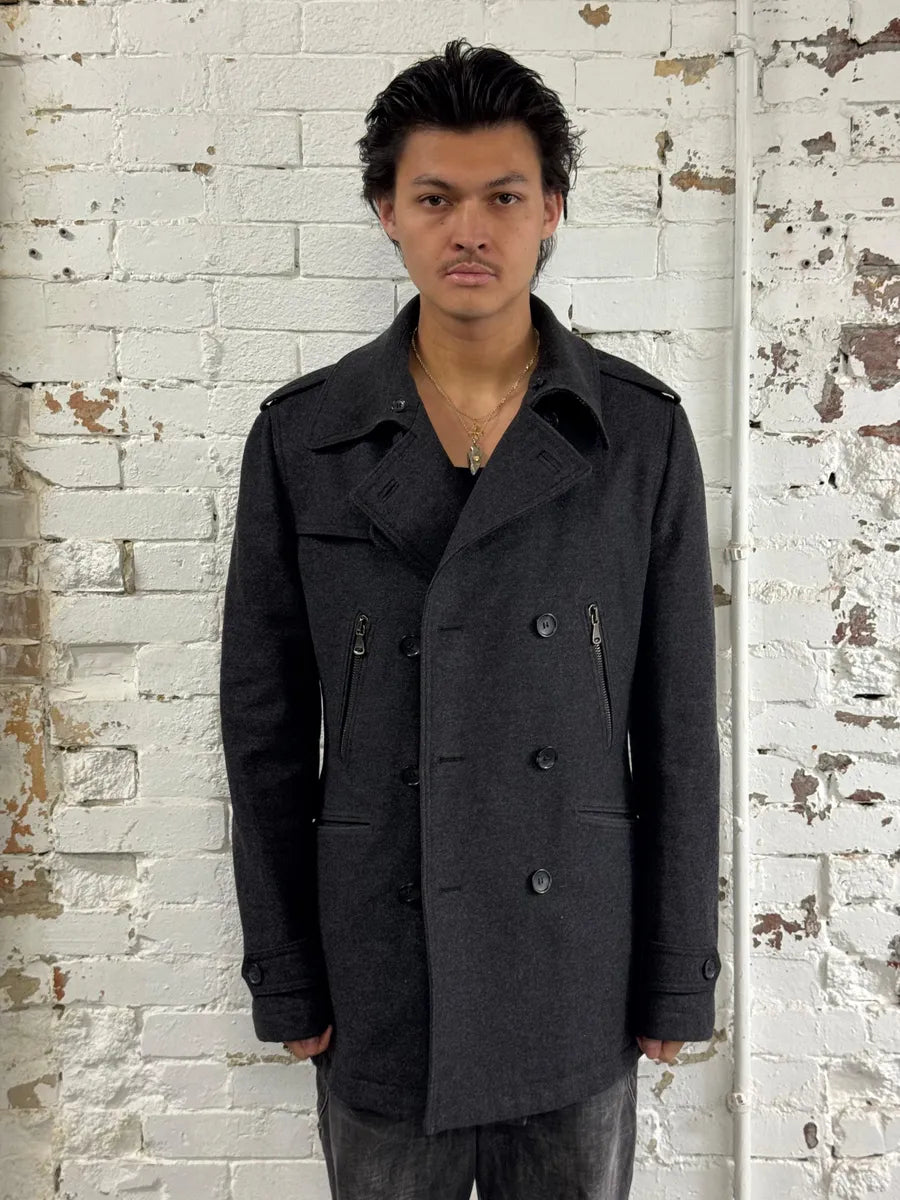2000s Dolce & Gabbana Grey Classy Wool Caban Jacket ixrjaPF 1