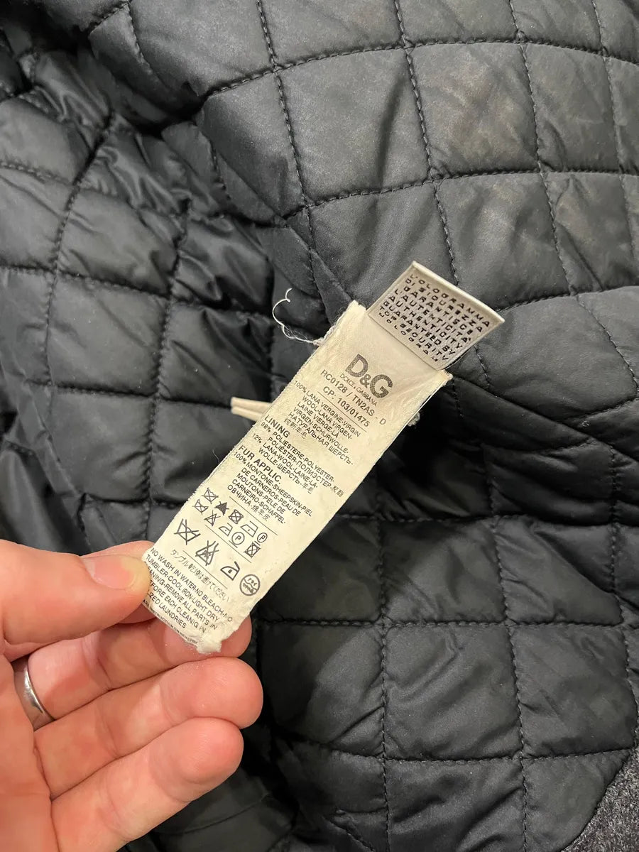 2000s Dolce & Gabbana Grey Classy Wool Caban Jacket ixrjaPF 10