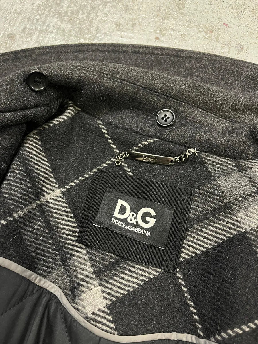 2000s Dolce & Gabbana Grey Classy Wool Caban Jacket ixrjaPF 8