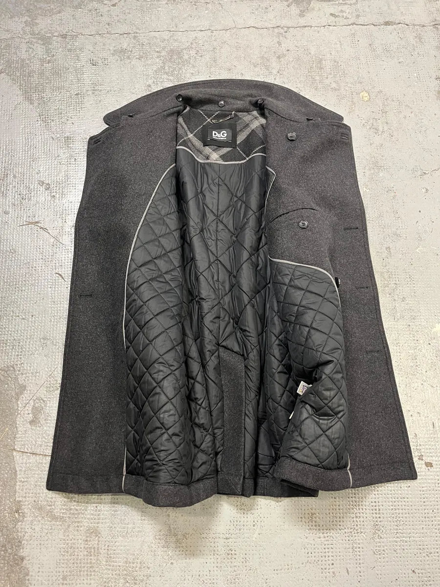 2000s Dolce & Gabbana Grey Classy Wool Caban Jacket ixrjaPF 7