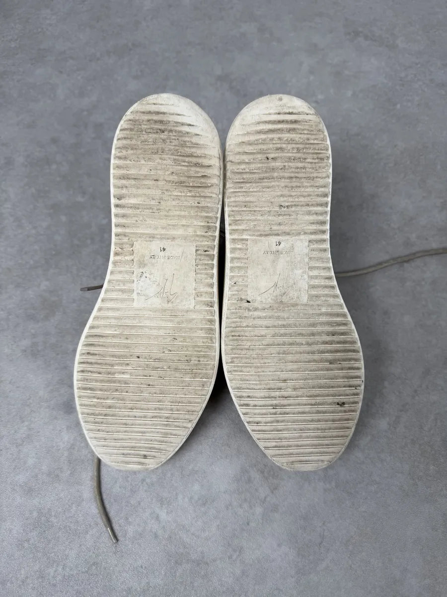 Giuseppe Zanotti Beige Velvet High Sneakers FzdYFOc 3