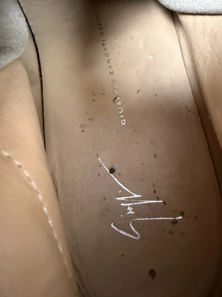 Giuseppe Zanotti Beige Velvet High Sneakers FzdYFOc 6