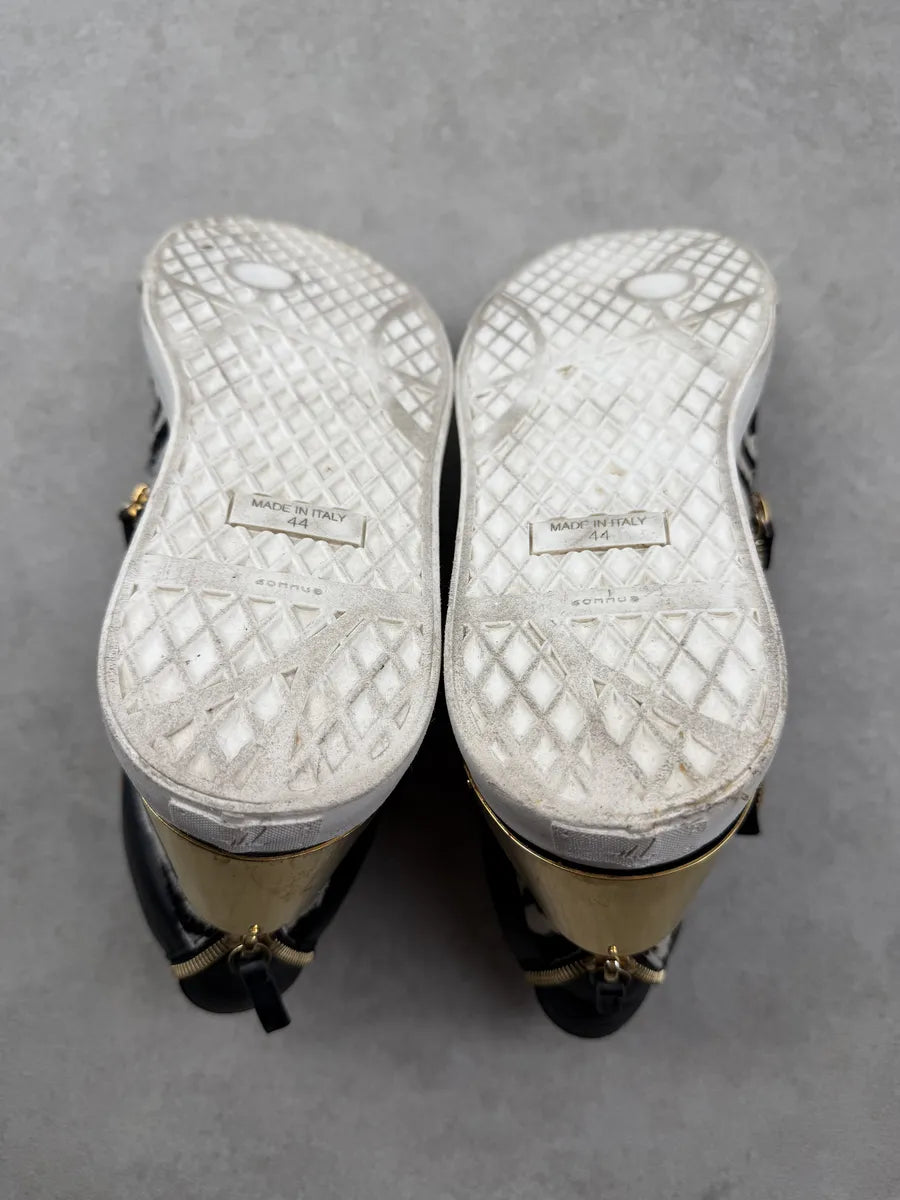 Giuseppe Zanotti Black & White Calf Hair Zebra High Sneakers fOAJkFE 4