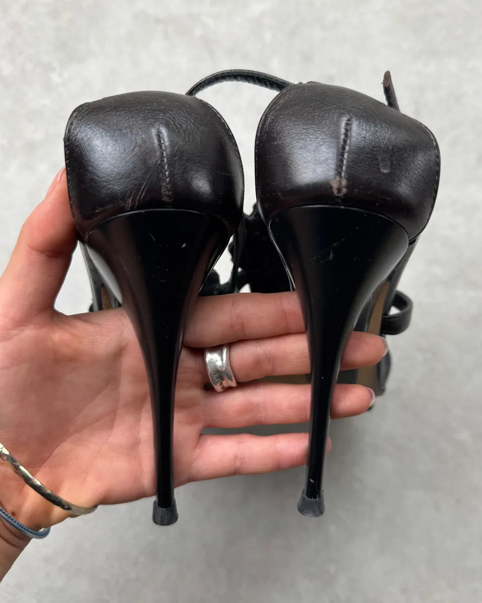 Giuseppe Zanotti Black Leather Beaded Lion Heels RUyXfac 6