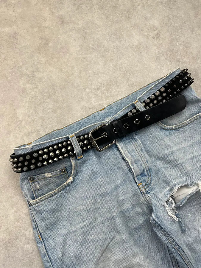 Giuseppe Zanotti Black Leather Studded Belt iJSEdHO 0